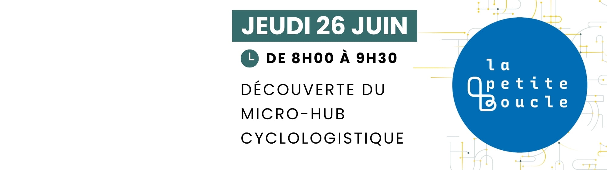 Bannière pour la découverte du micro-hub cyclologistique de la petite boucle dans le cadre de Top Logistics